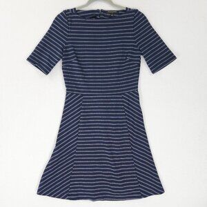 Banana Republic Dress Womens 6 Blue Striped A line Half Sleeve Casual Classic